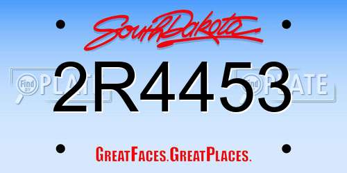2R4453 South Dakota License Plate