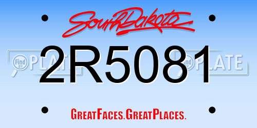 2R5081 South Dakota License Plate