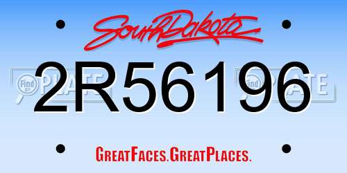 2R56196 South Dakota License Plate