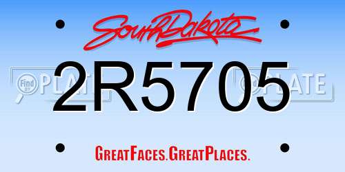 2R5705 South Dakota License Plate