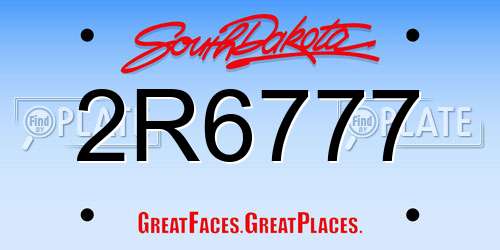 2R6777 South Dakota License Plate