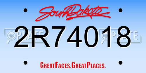 2R74018 South Dakota License Plate
