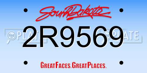 2R9569 South Dakota License Plate