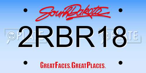 2RBR18 South Dakota License Plate