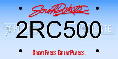 2RC500 South Dakota License Plate