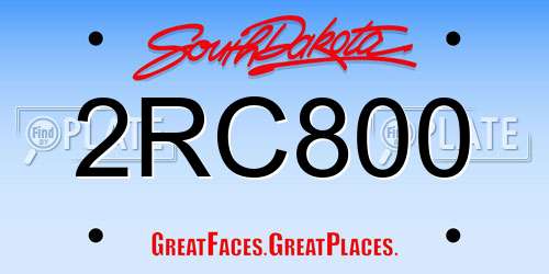 2RC800 South Dakota License Plate