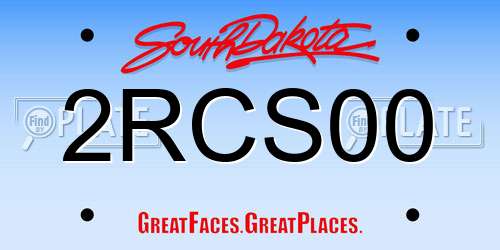 2RCS00 South Dakota License Plate