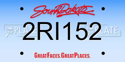 2RI152 South Dakota License Plate