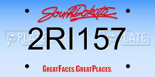 2RI157 South Dakota License Plate