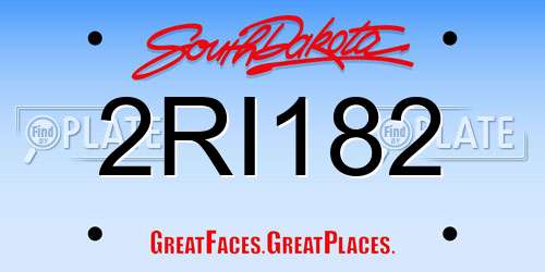 2RI182 South Dakota License Plate