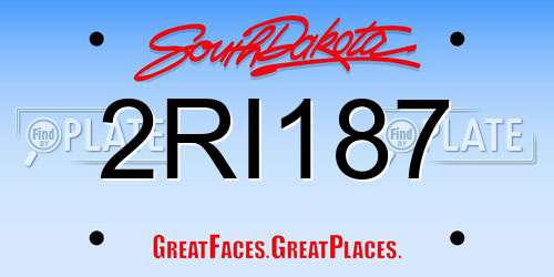 2RI187 South Dakota License Plate