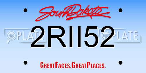 2RII52 South Dakota License Plate