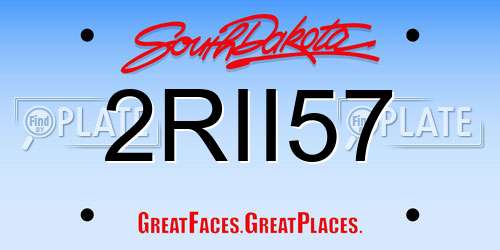 2RII57 South Dakota License Plate