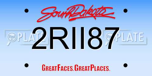 2RII87 South Dakota License Plate