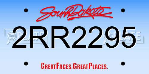 2RR2295 South Dakota License Plate