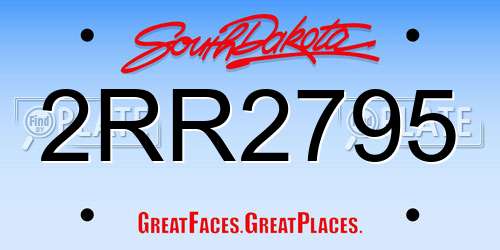 2RR2795 South Dakota License Plate