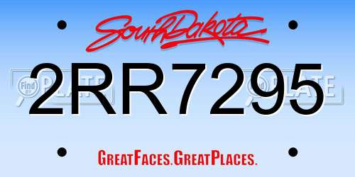2RR7295 South Dakota License Plate