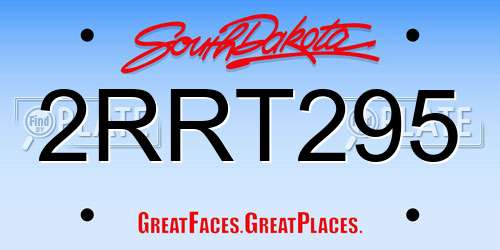 2RRT295 South Dakota License Plate