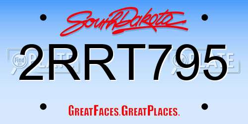 2RRT795 South Dakota License Plate