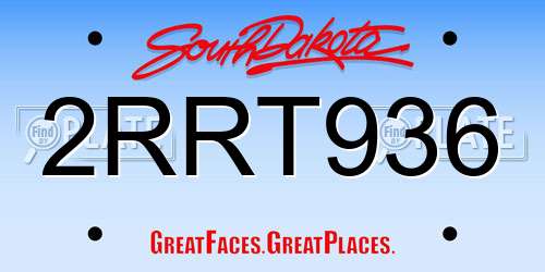 2RRT936 South Dakota License Plate