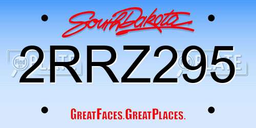 2RRZ295 South Dakota License Plate