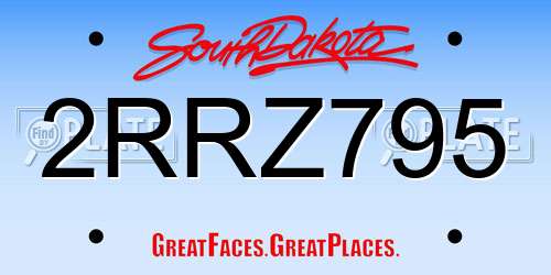 2RRZ795 South Dakota License Plate