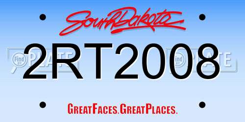 2RT2008 South Dakota License Plate