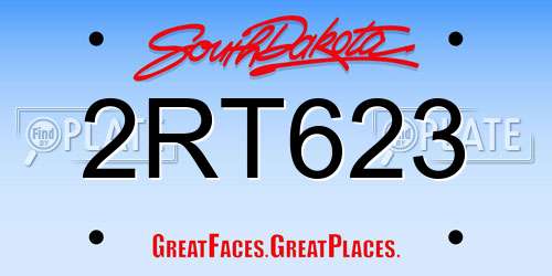 2RT623 South Dakota License Plate