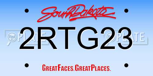 2RTG23 South Dakota License Plate