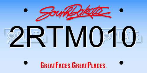 2RTM010 South Dakota License Plate