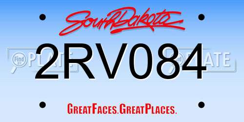 2RV084 South Dakota License Plate