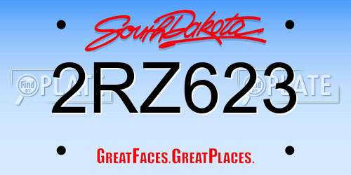 2RZ623 South Dakota License Plate