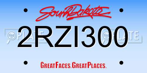 2RZI300 South Dakota License Plate