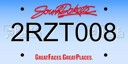 2RZT008 South Dakota License Plate