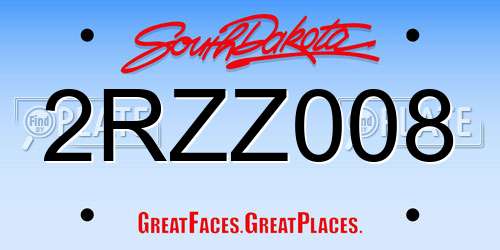 2RZZ008 South Dakota License Plate