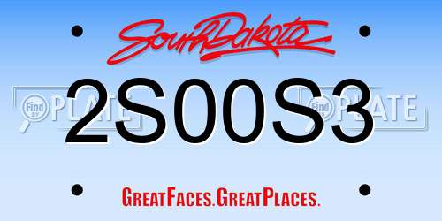 2S00S3 South Dakota License Plate