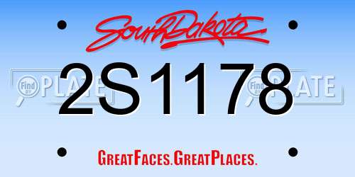 2S1178 South Dakota License Plate