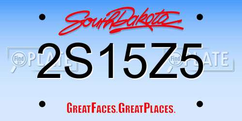 2S15Z5 South Dakota License Plate