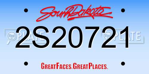 2S20721 South Dakota License Plate