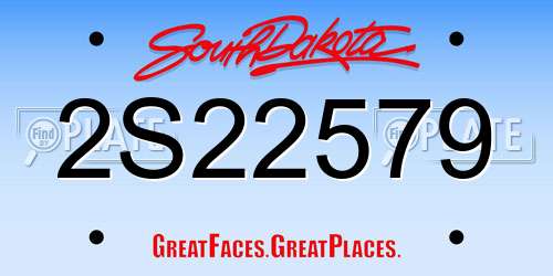 2S22579 South Dakota License Plate