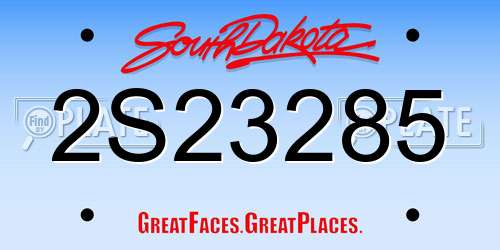 2S23285 South Dakota License Plate
