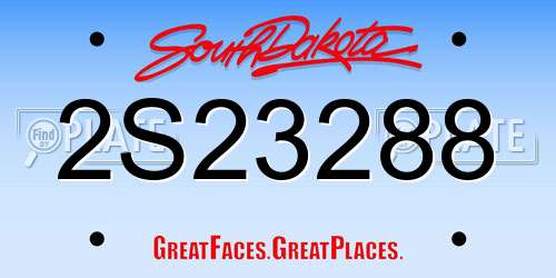 2S23288 South Dakota License Plate