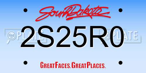 2S25R0 South Dakota License Plate