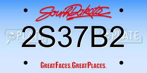 2S37B2 South Dakota License Plate