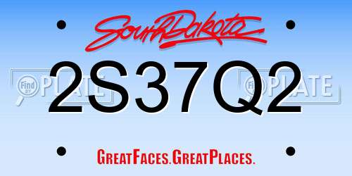 2S37Q2 South Dakota License Plate