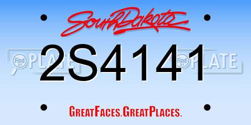 2S4141 South Dakota License Plate