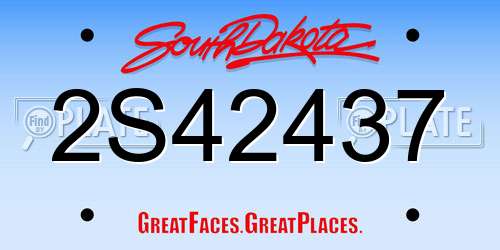 2S42437 South Dakota License Plate