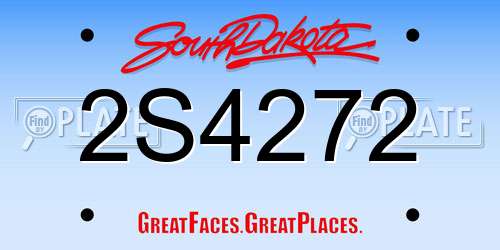 2S4272 South Dakota License Plate