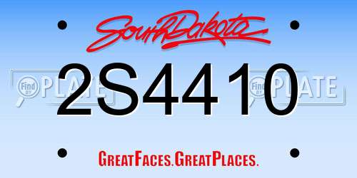 2S4410 South Dakota License Plate