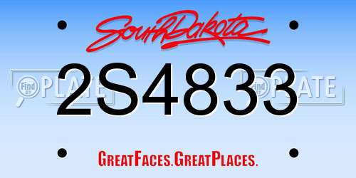 2S4833 South Dakota License Plate